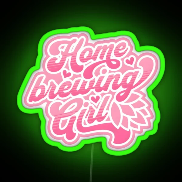 Home Brewing Girl RGB Neon Sign