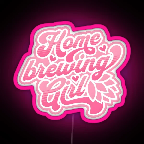 Home Brewing Girl RGB Neon Sign