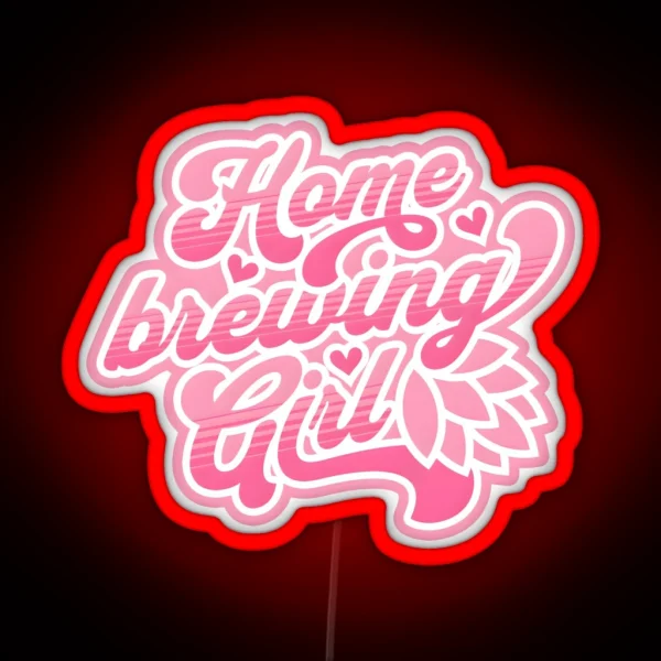 Home Brewing Girl RGB Neon Sign