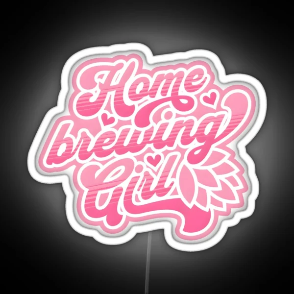 Home Brewing Girl RGB Neon Sign