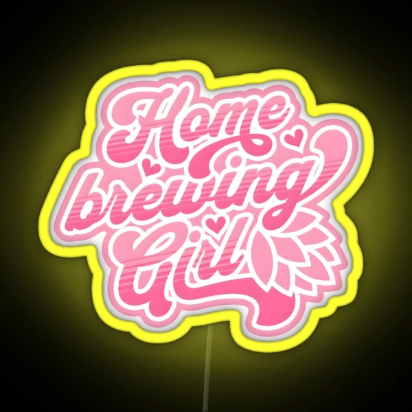 Home Brewing Girl RGB Neon Sign