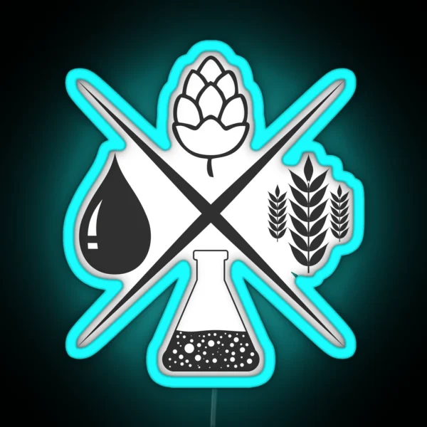 Homebrewing Ingredients Water Grain Hops And Yeast RGB Neon Sign