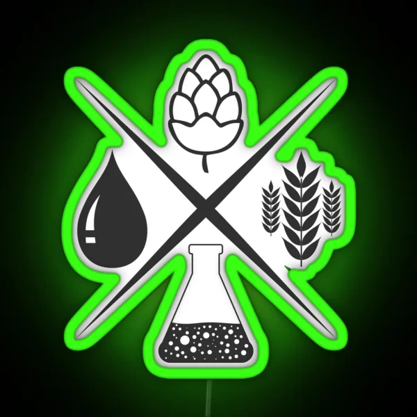 Homebrewing Ingredients Water Grain Hops And Yeast RGB Neon Sign