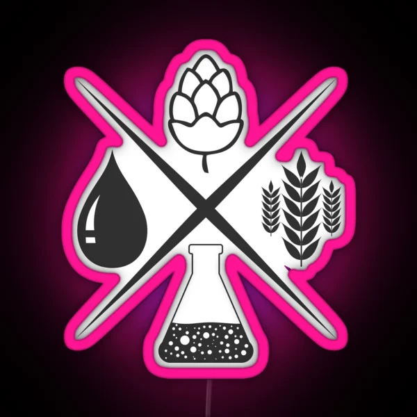 Homebrewing Ingredients Water Grain Hops And Yeast RGB Neon Sign