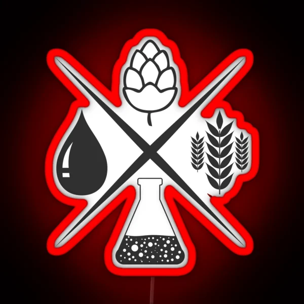 Homebrewing Ingredients Water Grain Hops And Yeast RGB Neon Sign
