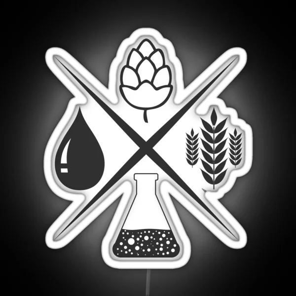 Homebrewing Ingredients Water Grain Hops And Yeast RGB Neon Sign