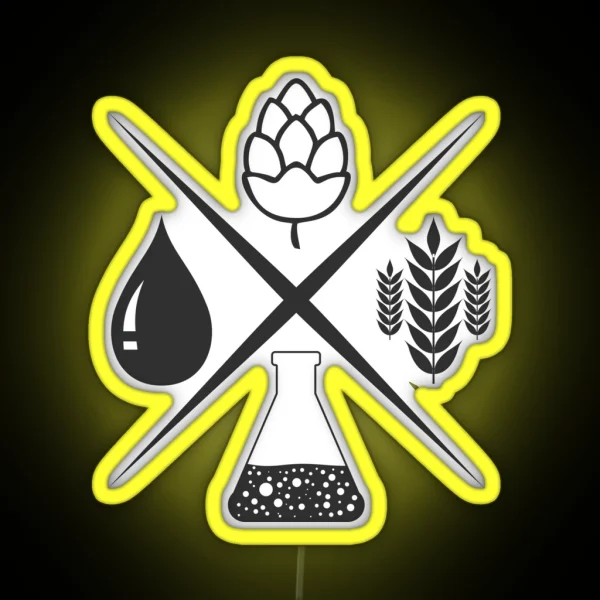 Homebrewing Ingredients Water Grain Hops And Yeast RGB Neon Sign