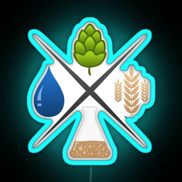 Homebrewing Ingredients Water Grain Hops And Yeast RGB Neon Sign