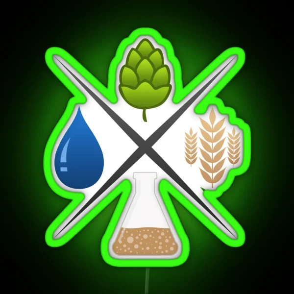 Homebrewing Ingredients Water Grain Hops And Yeast RGB Neon Sign