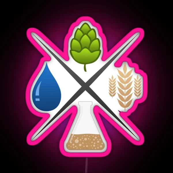 Homebrewing Ingredients Water Grain Hops And Yeast RGB Neon Sign