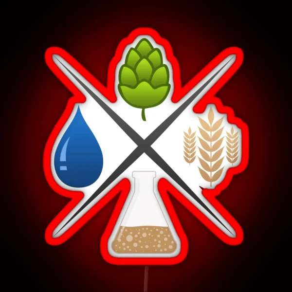 Homebrewing Ingredients Water Grain Hops And Yeast RGB Neon Sign