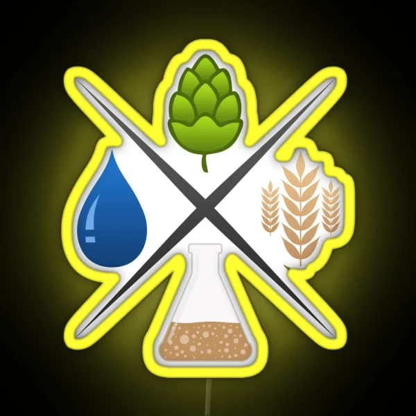 Homebrewing Ingredients Water Grain Hops And Yeast RGB Neon Sign