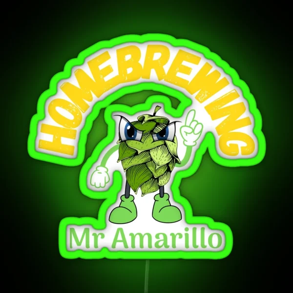 Homebrewing Mr Amarillo RGB Neon Sign