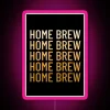 Neon sign artfully displays brewing process with colorful text fade.