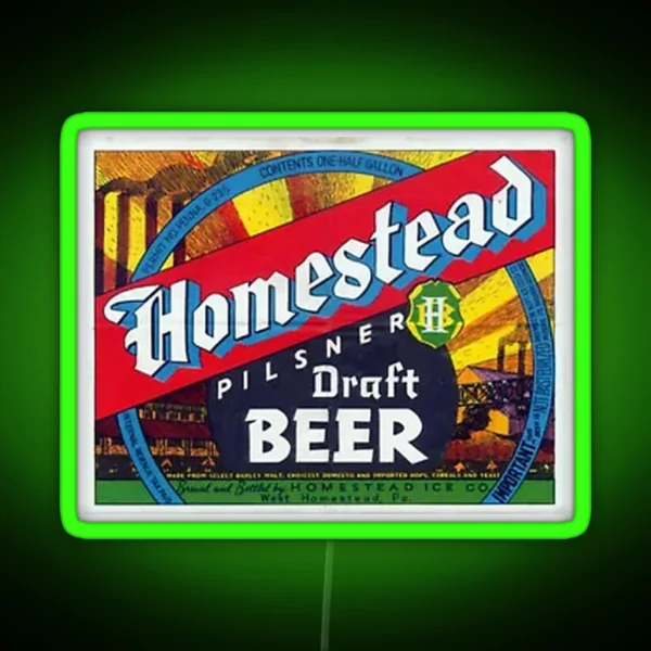 Homestead Pilsner Draft Beer RGB Neon Sign