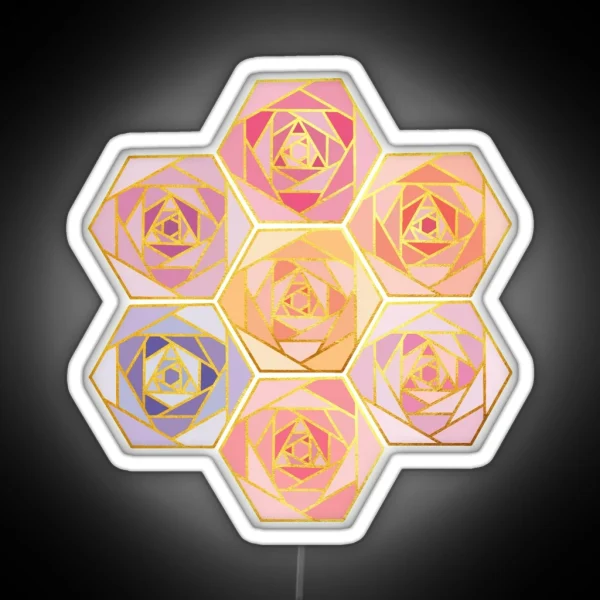 Honeycomb Roses RGB Neon Sign