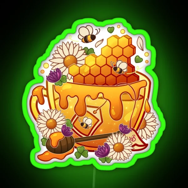 Honeycomb Teacup RGB Neon Sign