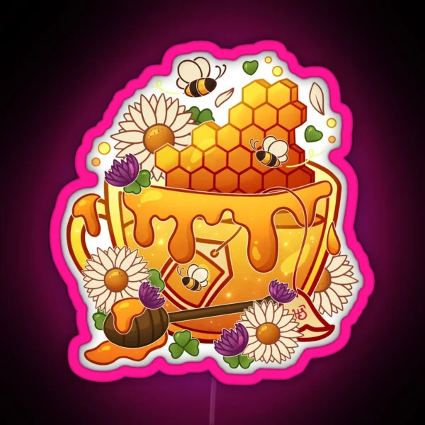 Honeycomb Teacup RGB Neon Sign