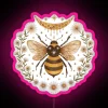 Honeymoon Couple's Customizable RGB Neon Sign with Holographic Bee Design