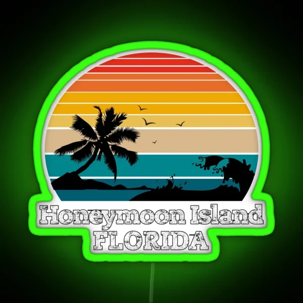 Honeymoon Island FLORIDA RGB Neon Sign