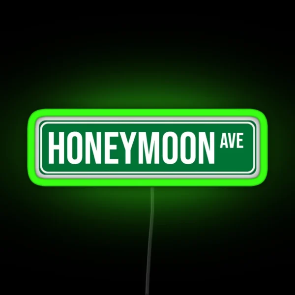 Honeymoon Street Sign RGB Neon Sign