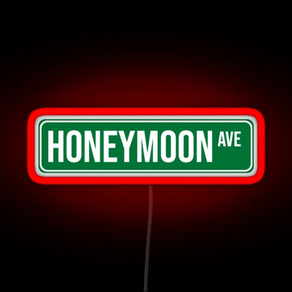 Honeymoon Street Sign RGB Neon Sign