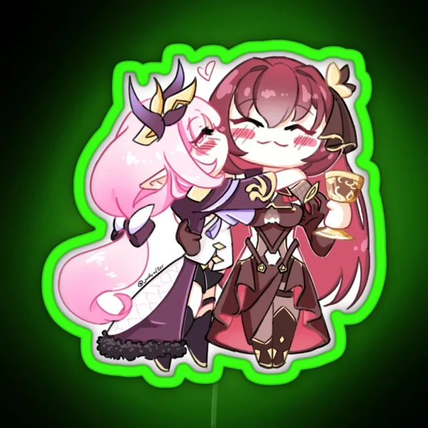 Honkai Impact 3rd Elysia X Eden Kiss RGB Neon Sign