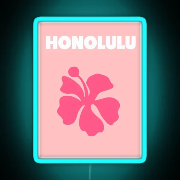Honolulu Hawaii Pink RGB Neon Sign