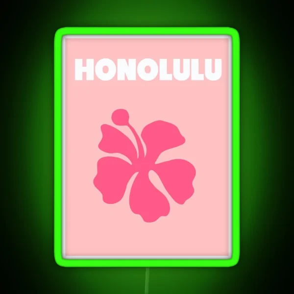 Honolulu Hawaii Pink RGB Neon Sign