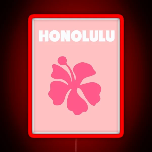 Honolulu Hawaii Pink RGB Neon Sign