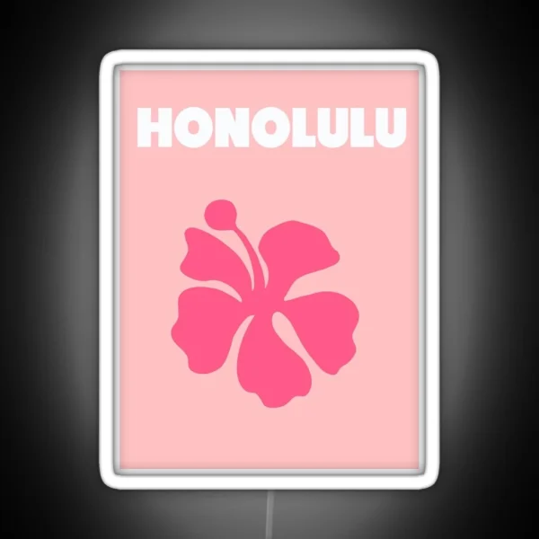 Honolulu Hawaii Pink RGB Neon Sign