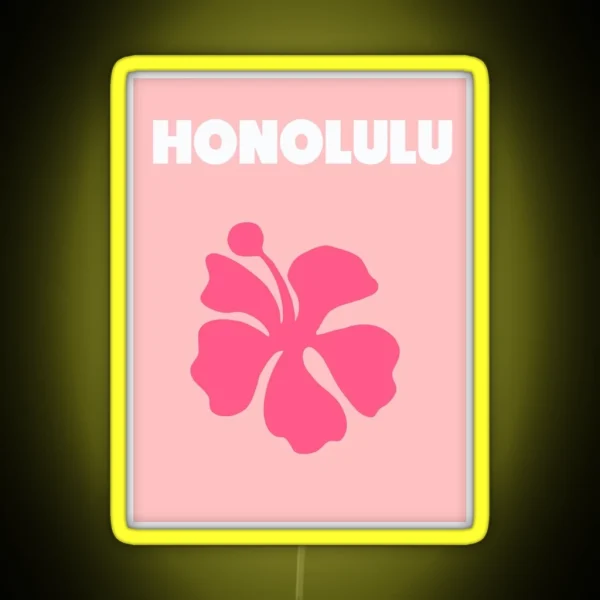 Honolulu Hawaii Pink RGB Neon Sign