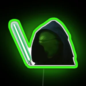 Hooded Kermit With Lightsaber RGB Neon Sign