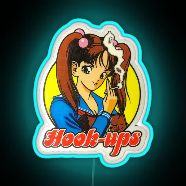 Hook Ups Hookups Smoke RGB Neon Sign