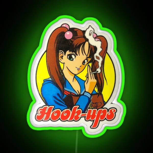 Hook Ups Hookups Smoke RGB Neon Sign