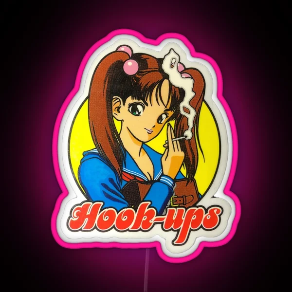 Hook Ups Hookups Smoke RGB Neon Sign