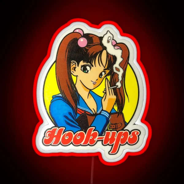 Hook Ups Hookups Smoke RGB Neon Sign