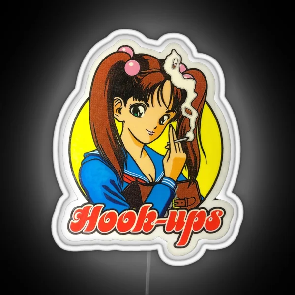 Hook Ups Hookups Smoke RGB Neon Sign
