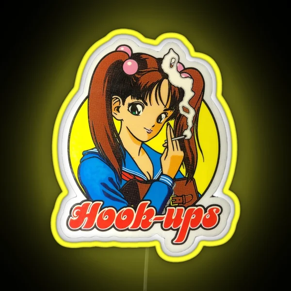Hook Ups Hookups Smoke RGB Neon Sign