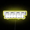 Add colorful ambiance with vibrant LED signs, inspired by music nostalgia.