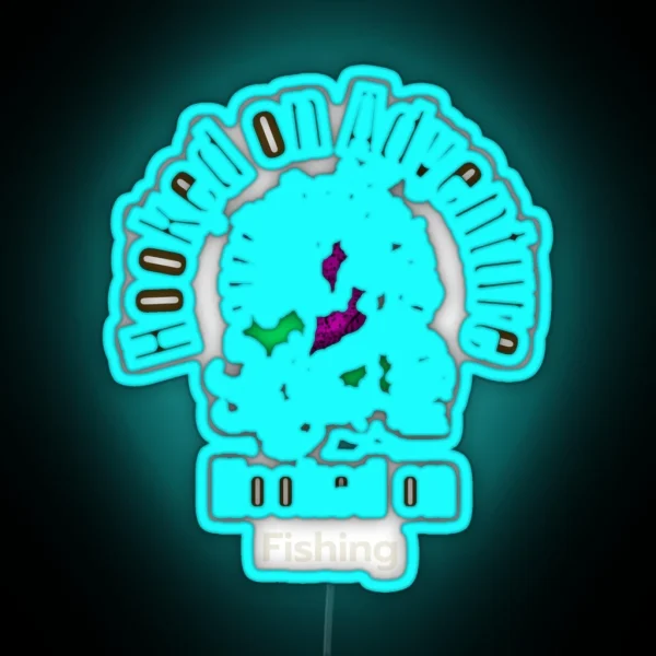 Hooked On Adventure Hooked On Fishing RGB Neon Sign