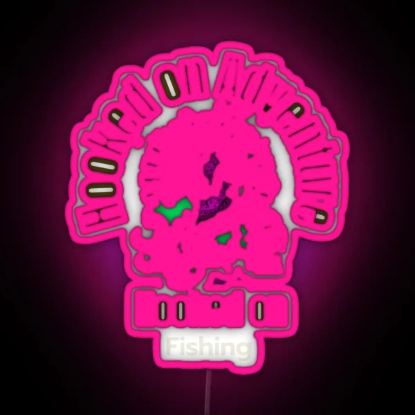 Hooked On Adventure Hooked On Fishing RGB Neon Sign
