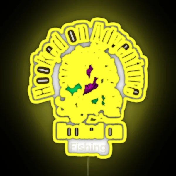 Hooked On Adventure Hooked On Fishing RGB Neon Sign
