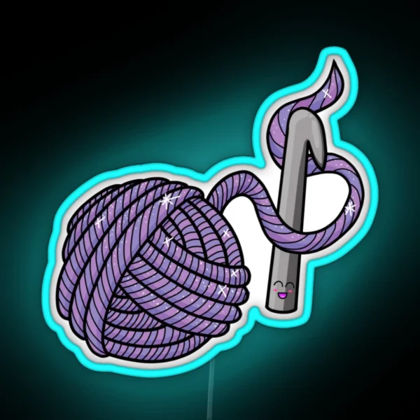 Hooked On Crochet RGB Neon Sign