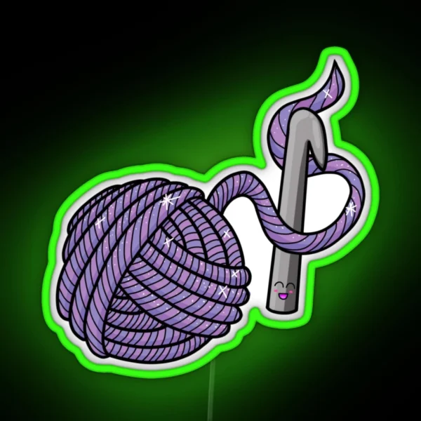 Hooked On Crochet RGB Neon Sign