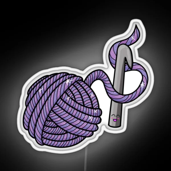 Hooked On Crochet RGB Neon Sign