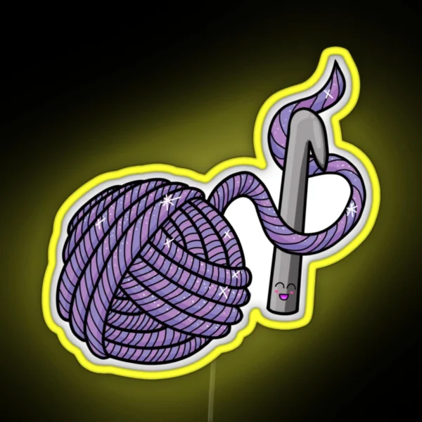 Hooked On Crochet RGB Neon Sign
