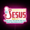 RGB neon sign with vibrant colors and inspirational Christian message