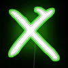 Colorful modern bar decor with hooked X shape and rgb