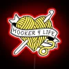 Vibrant 'Hooker 4 Life' LED Neon Sign in Bold RGB Colors